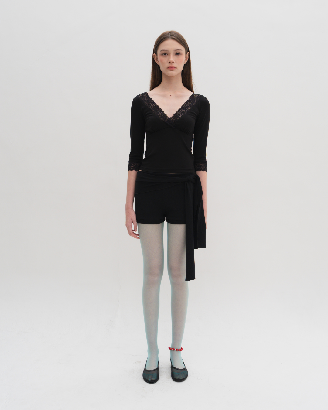 Clarin 3/4 Sleeve Lace Top - Black