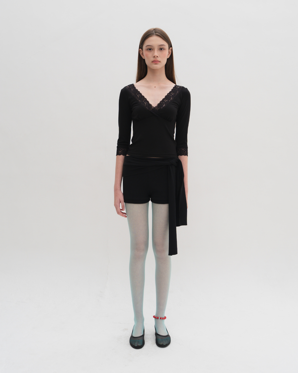 Clarin 3/4 Sleeve Lace Top - Black
