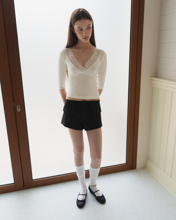 Clarin 3/4 Sleeve Lace Top - White