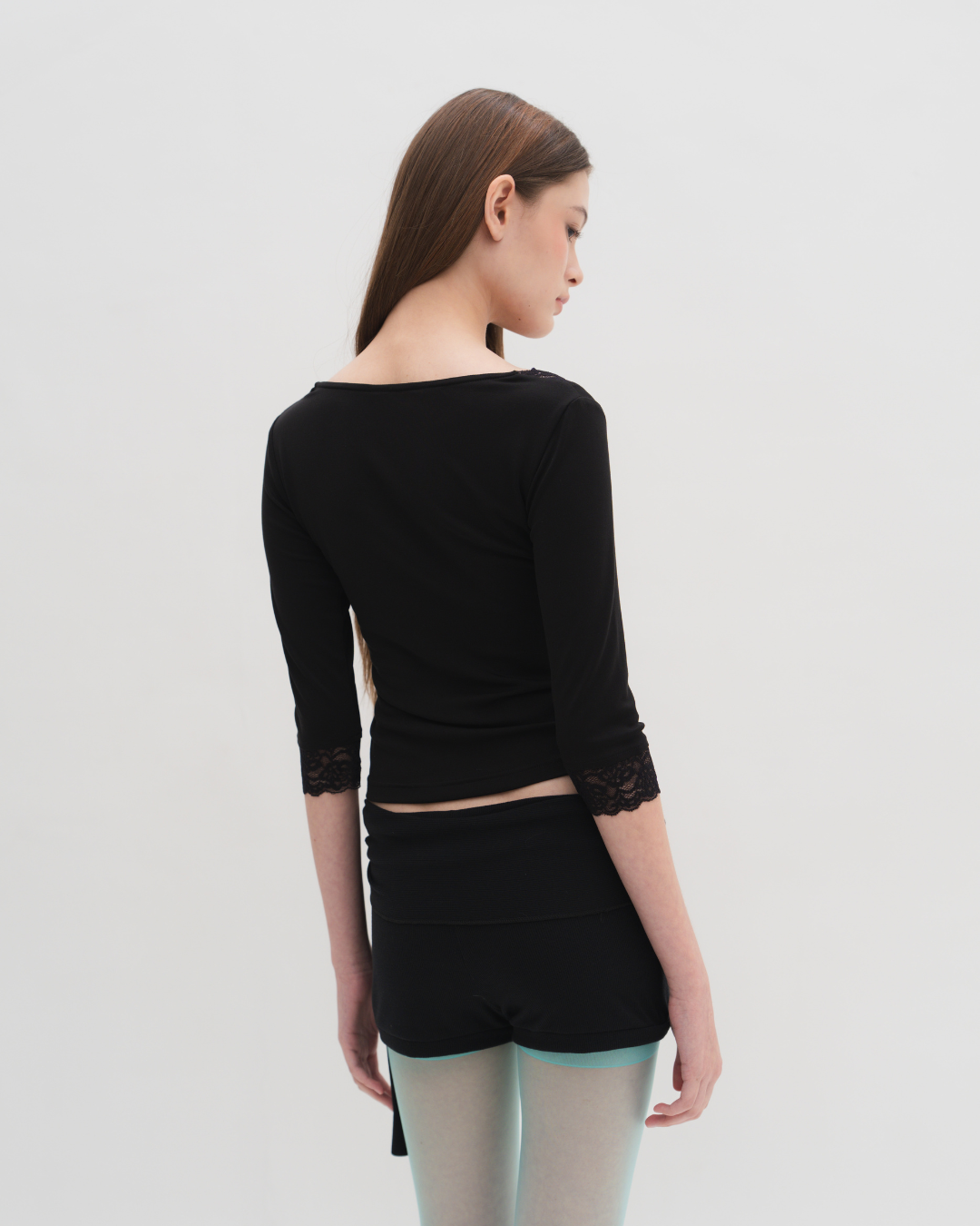 Clarin 3/4 Sleeve Lace Top - Black