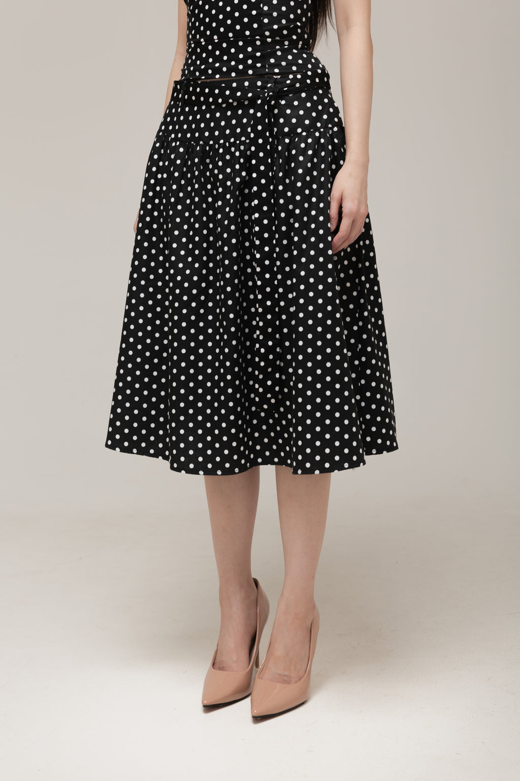 Jolene Midi Skirt (White Dot)